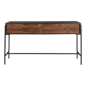 Moes Home Tobin Brown Charcoal Wood 2 Drawers Console Table