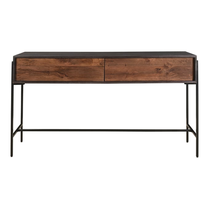 Moes Home Tobin Brown Charcoal Wood 2 Drawers Console Table MOE-JD-1003-12