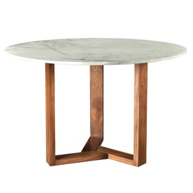 Moes Home Jinxx White Marble Natural Dining Table