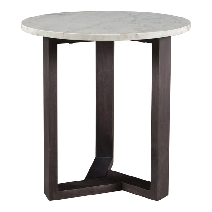 Moes Home Jinxx Grey Marble Charcoal Side Table MOE-JD-1019-07-0