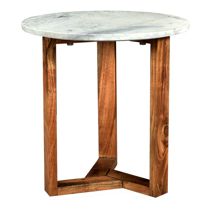 Moes Home Jinxx White Marble Natural Side Table MOE-JD-1019-18-0