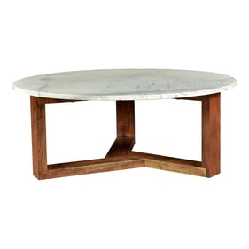 Moes Home Jinxx White Marble Natural Coffee Table