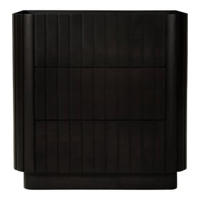 Moes Home Povera Black 3 Drawers Nightstand