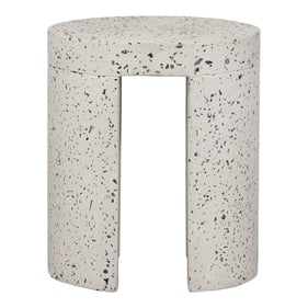 Moes Home Lyon White Cement Outdoor Stool