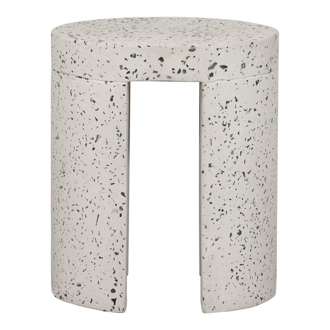 Moes Home Lyon White Cement Outdoor Stool MOE-JK-1003-29