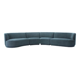 Moes Home Yoon Blue Fabric Eclipse Modular Sectional