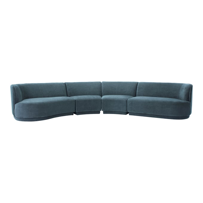 Moes Home Yoon Blue Fabric Eclipse Modular Sectional MOE-JM-1024-45