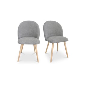 2 Moes Home Clarissa Grey Natural Dining Chairs