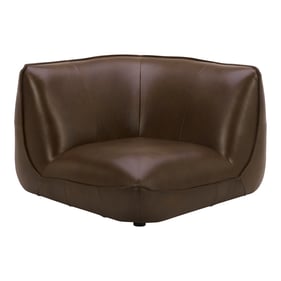 Moes Home Zeppelin Brown Leather Corner Chair