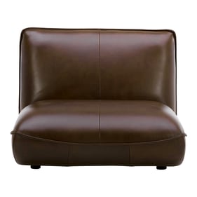 Moes Home Zeppelin Brown Leather Slipper Chair