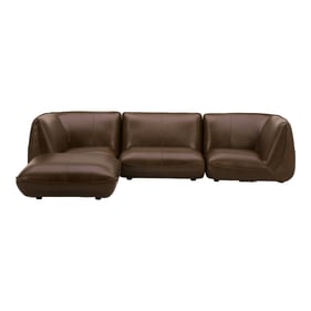 Moes Home Zeppelin Brown Lounge Modular Leather Sectional