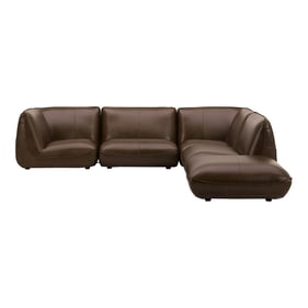 Moes Home Zeppelin Brown Dream Modular Leather Sectional