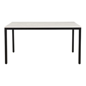 Moes Home Parson White Marble Dining Table