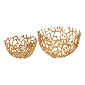 Moes Home Gold Nest 2pc Bowl