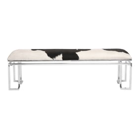 Moes Home Appa Silver Cowhide Bench