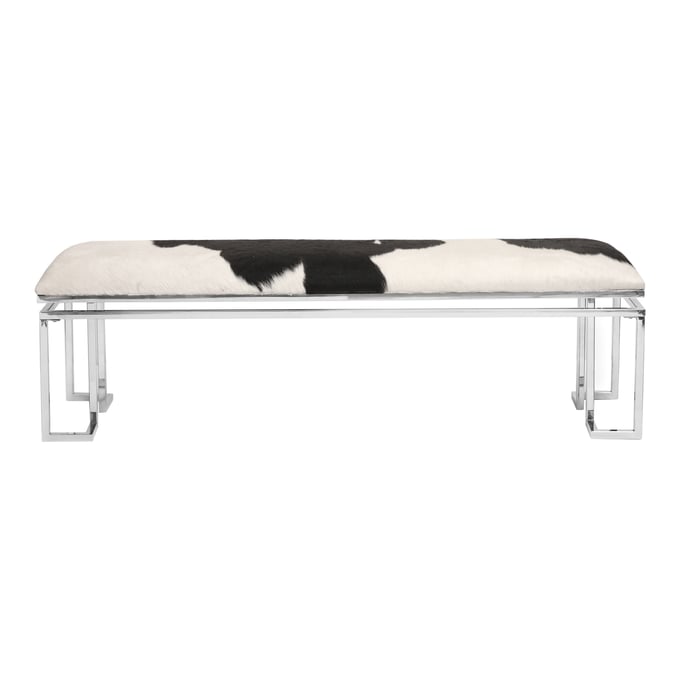 Moes Home Appa Silver Cowhide Bench MOE-OT-1006-30