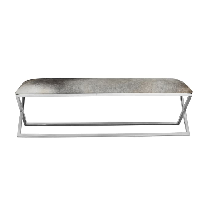 Moes Home Rossi Grey Stainless Steel Bench MOE-OT-1011-15