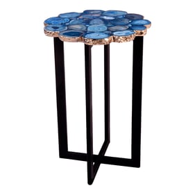 Moes Home Azul Blue Metal Accent Table