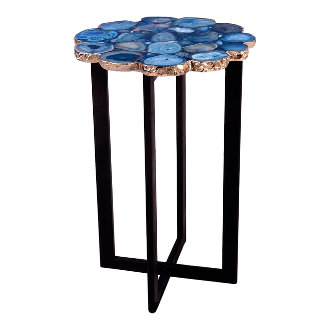 Moes Home Azul Blue Metal Accent Table MOE-PJ-1011-26