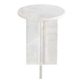 Moes Home Grace White Marble Accent Table