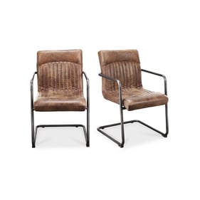 2 Moes Home Ansel Brown Arm Chairs