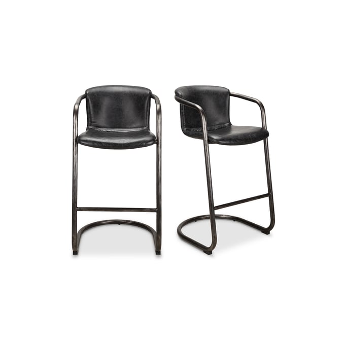 2 Moes Home Freeman Black Bar Stools MOE-PK-1060-02