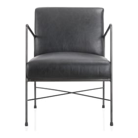 Moes Home Dagwood Black Leather Arm Chair