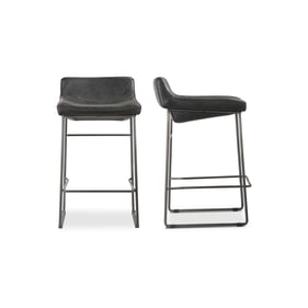 2 Moes Home Starlet Black Leather Counter Stools