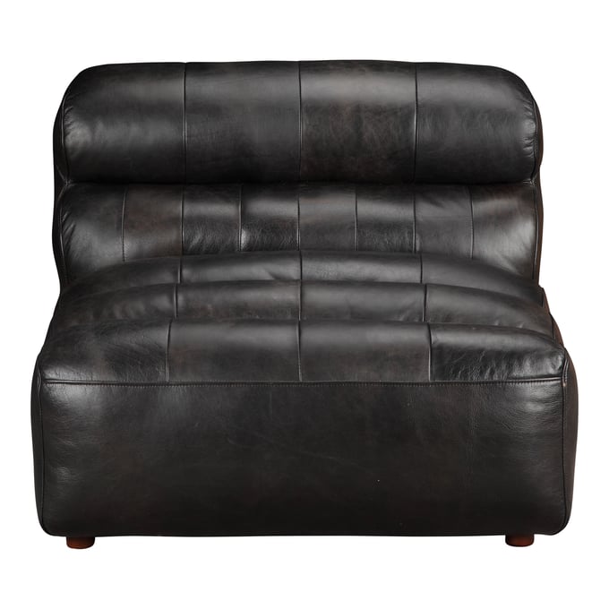 Moes Home Ramsay Black Leather Armless Chair MOE-QN-1009-01