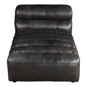 Moes Home Ramsay Black Leather Chaise