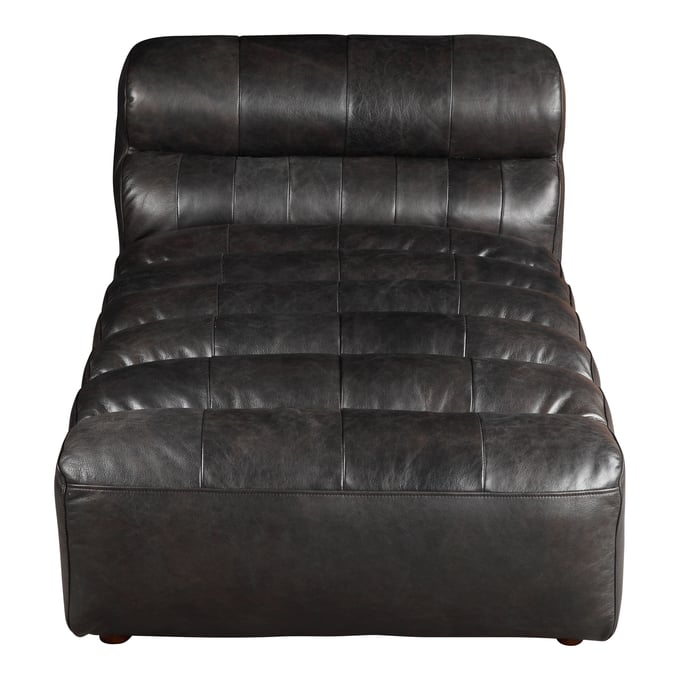 Moes Home Ramsay Black Leather Chaise MOE-QN-1010-01