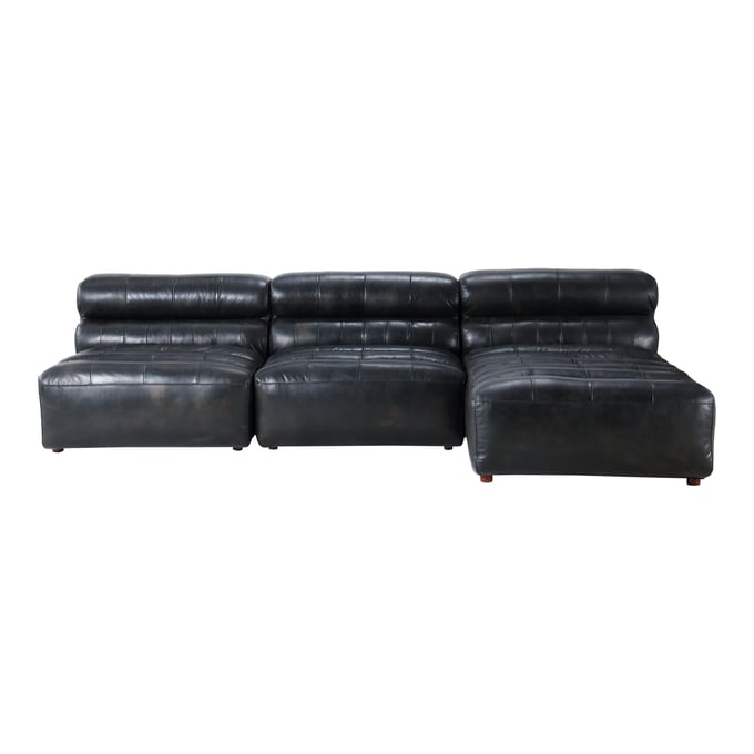 Moes Home Ramsay Black Leather Modular Sectional MOE-QN-1018-01