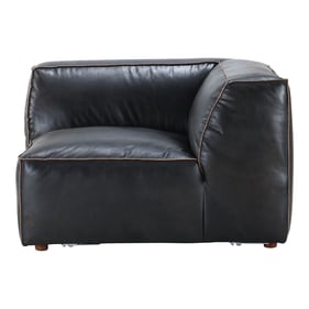 Moes Home Luxe Black Grain Leather Corner Chair