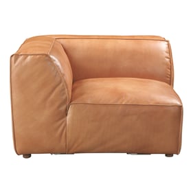 Moes Home Luxe Brown Grain Leather Corner Chair