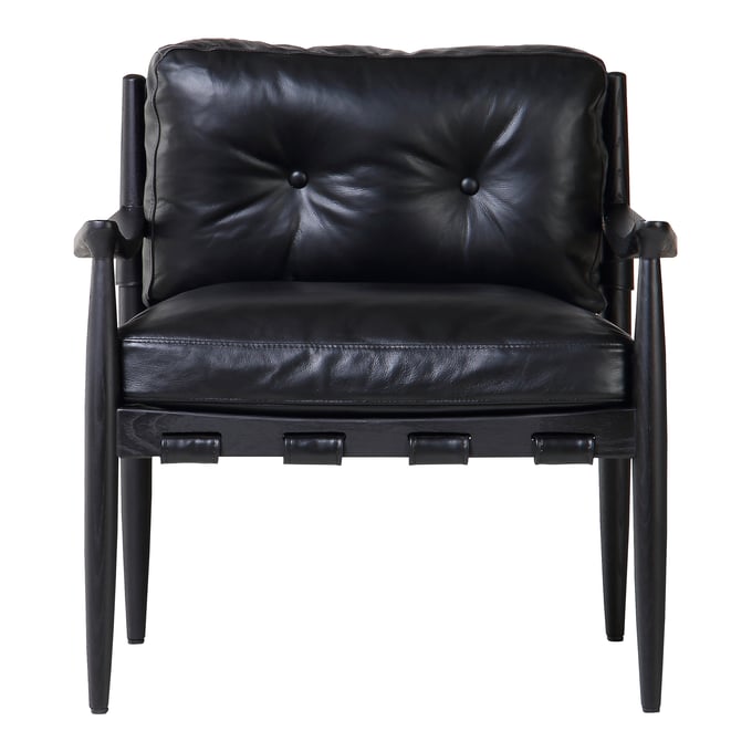 Moes Home Turner Black Leather Chair MOE-QN-1027-02