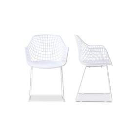 2 Moes Home Honolulu White Plastic Chairs