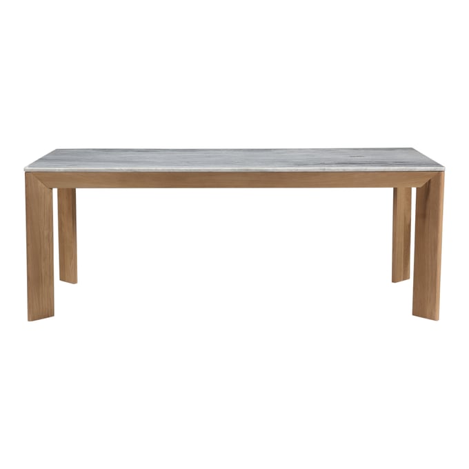 Moes Home Angle Natural Oak Grey Marble Rectangle Dining Table MOE-RP-1023-18-0