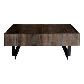 Moes Home Tiburon Dark Grey Brown Storage Coffee Table