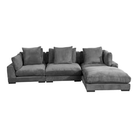 Moes Home Tumble Grey Fabric Modular 4pc Sectional