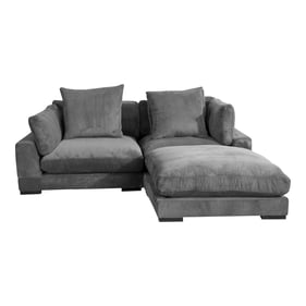 Moes Home Tumble Grey Fabric Modular 3pc Sectional