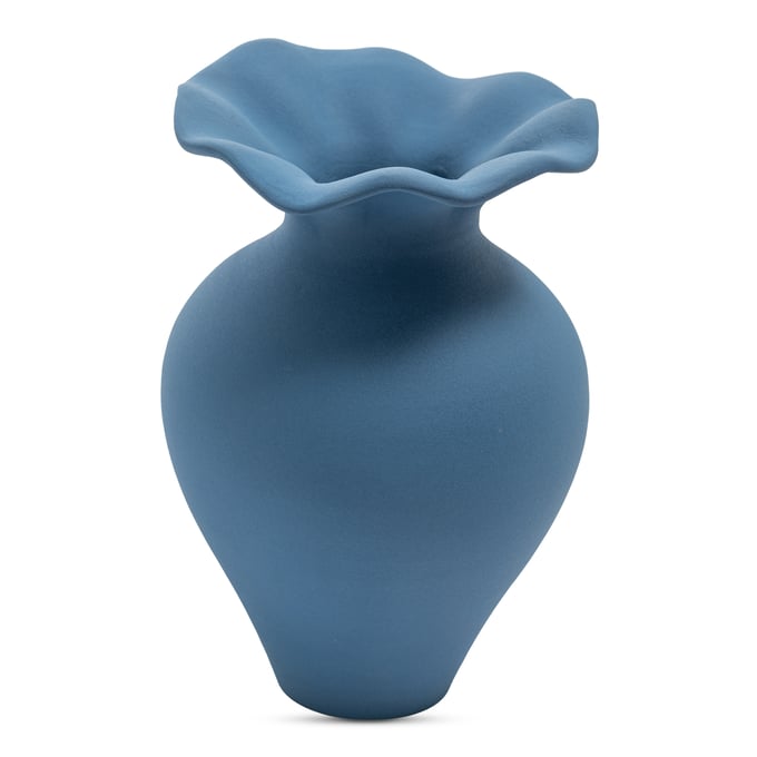 Moes Home Ruffle Blue 12 Inch Decorative Vessel MOE-UO-1018-26