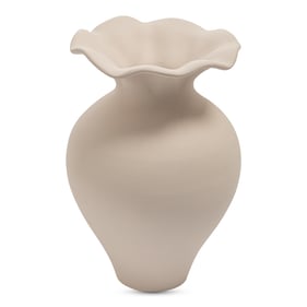 Moes Home Ruffle Beige 12 Inch Decorative Vessel