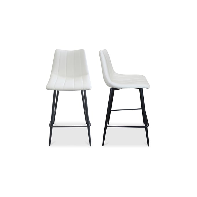 2 Moes Home Alibi White Counter Stools MOE-UU-1002-05