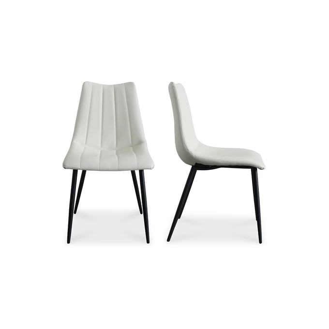 2 Moes Home Alibi White Polyurethane Dining Chairs MOE-UU-1022-05