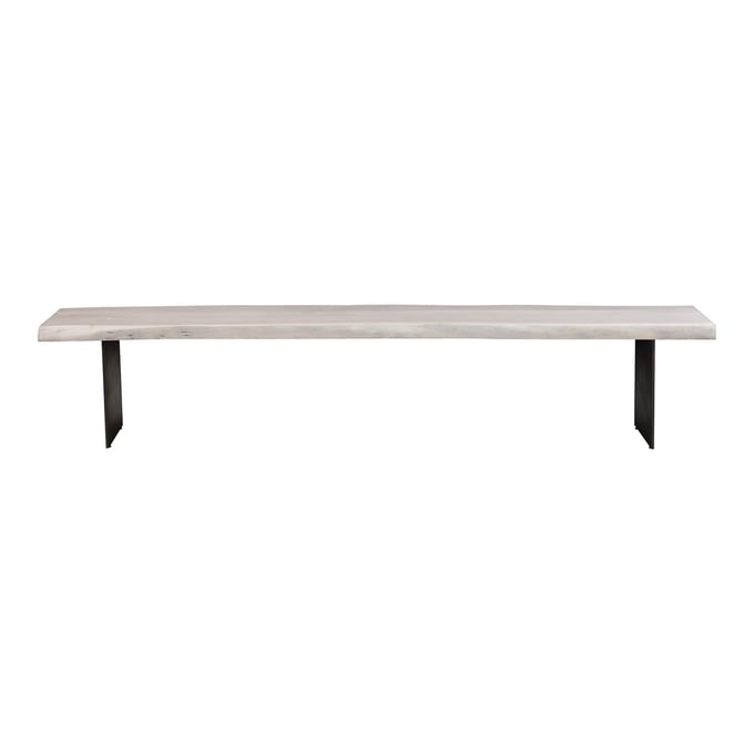 Moes Home Evans White Washed Dining Bench MOE-VE-1118-18-0