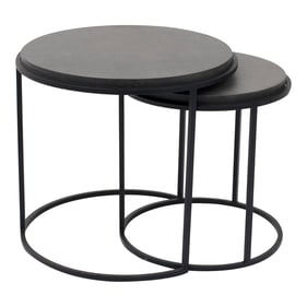 Moes Home Roost Black 2pc Round Nesting Table