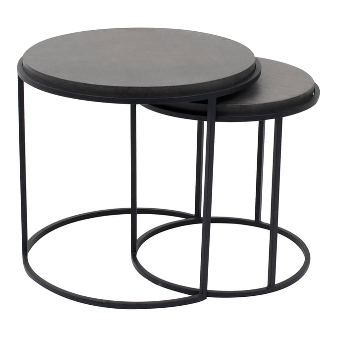 Moes Home Roost Black 2pc Round Nesting Table MOE-VH-1008-02