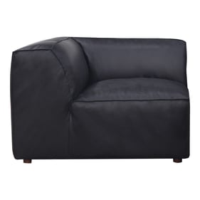 Moes Home Form Black Leather Corner Chair