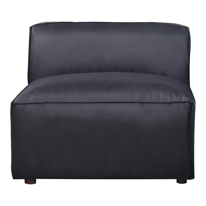 Moes Home Form Black Leather Slipper Chair MOE-XQ-1002-02