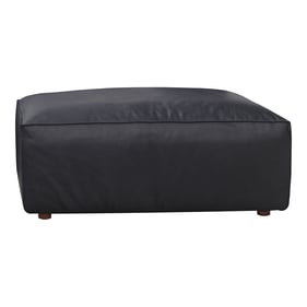 Moes Home Form Black Leather Ottoman